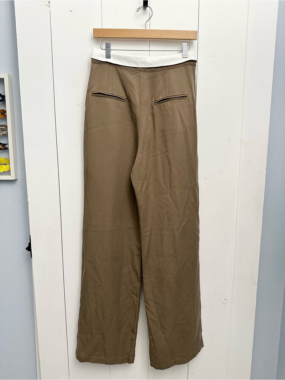 Reformation Stevie Pleated Wide Leg Pant In Mushroom Size 6 - Picture 11 of 14